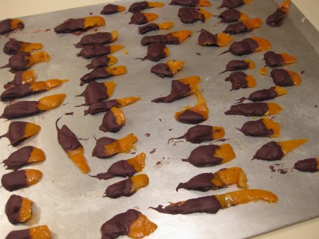 Chocolate-Dipped Candied Orange Peel, (c) The Herbangardener