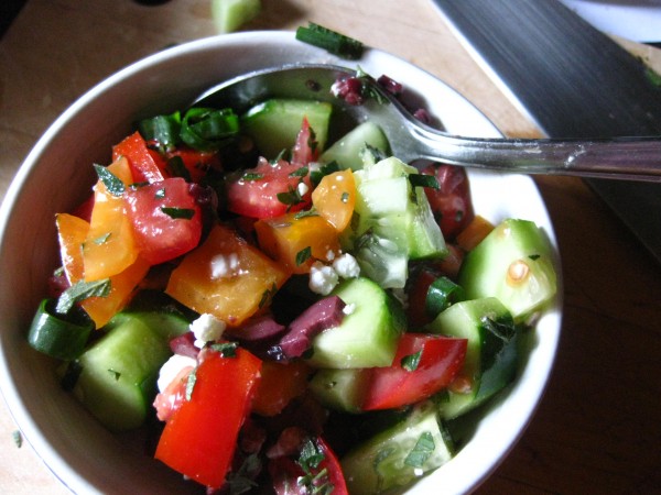 Garden Greek salad, (c) The Herbangardener